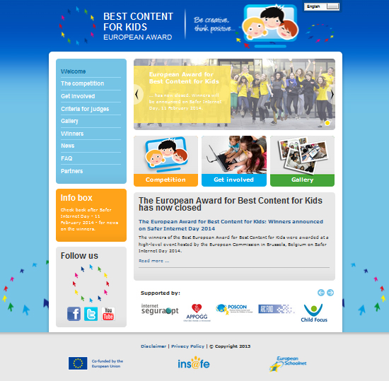 Screenshot www.bestcontentaward.eu