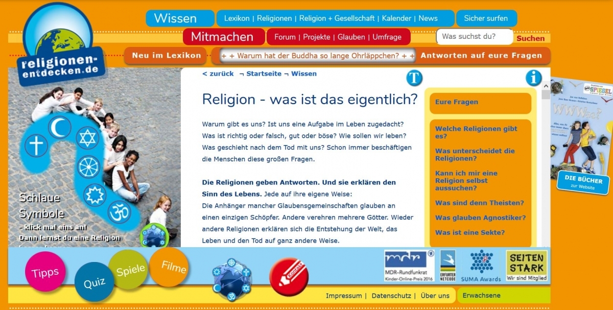 Wissenseinstieg religionen-entdecken.de