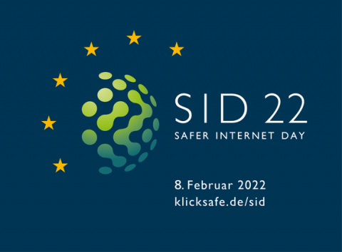 Logo Safer Internet Day 2022 www.klicksafe.de/sid