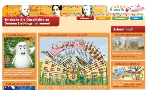 Screenshot Startseite junge-klassik.de