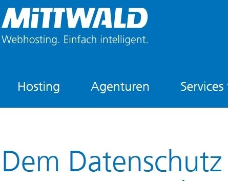 Screenshot https://www.mittwald.de